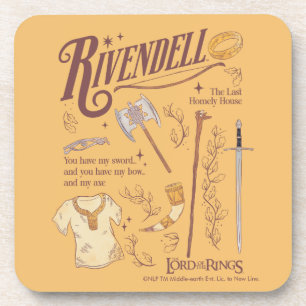 RIVENDELL™ Watercolor Collage Graphic Beverage Coaster