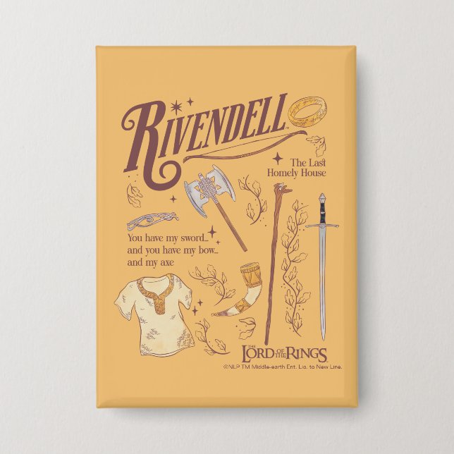 RIVENDELL™ Watercolor Collage Graphic Button (Front)