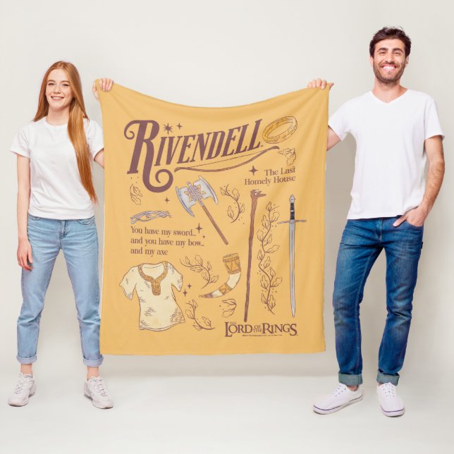 RIVENDELL™ Watercolor Collage Graphic Fleece Blanket (In Situ)