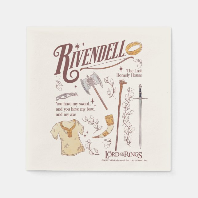 RIVENDELL™ Watercolor Collage Graphic Napkins (Front)
