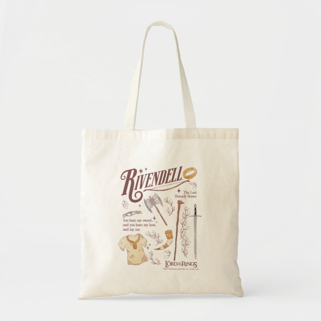 RIVENDELL™ Watercolor Collage Graphic Tote Bag (Front)