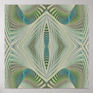 River Abstract Blue 12" x 12" Poster