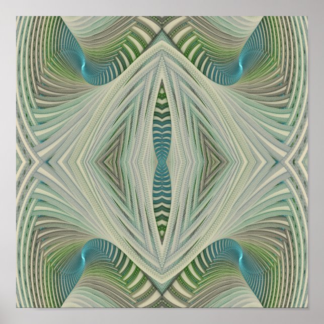 River Abstract Blue 12" x 12" Poster (Front)