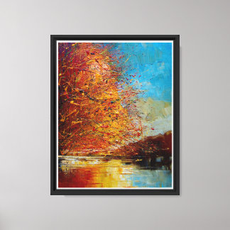 River, abstract painting. canvas print