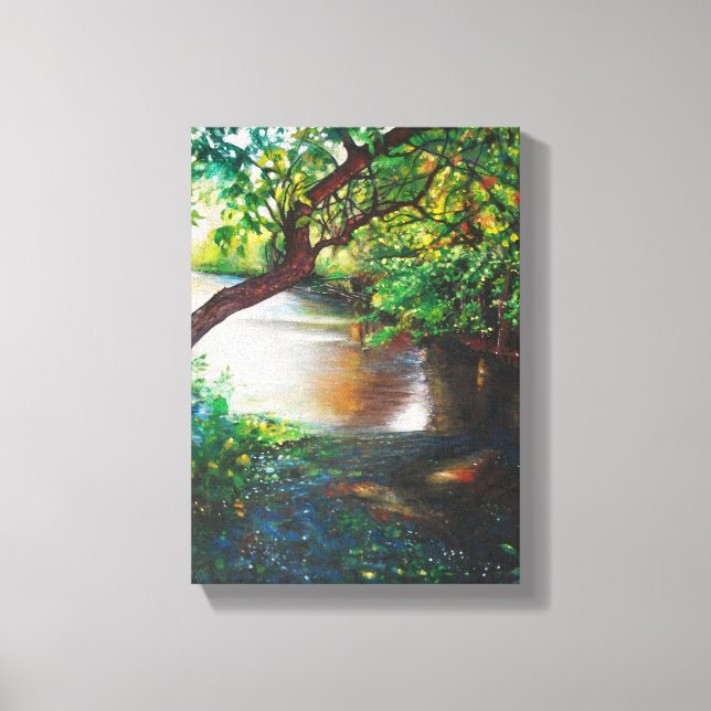 River Acrylic Painting | Wrapped Canvas Print (Front)