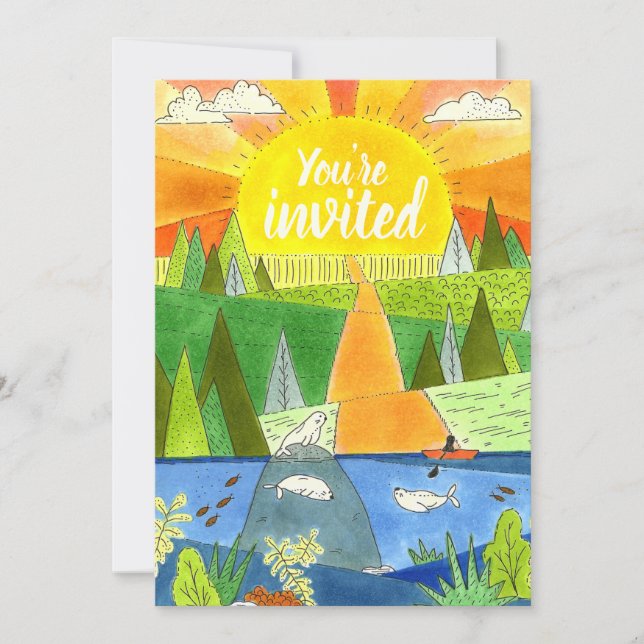 River Adventure Birthday Party Invitation (Front)