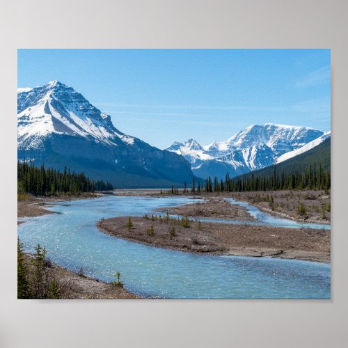 River along Icefields Parkway Highway 93 _ Canada Poster