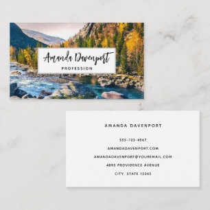 River and Mountains Scenic Photo Business Card