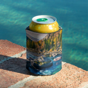 River and Mountains Scenic Photo Can Cooler