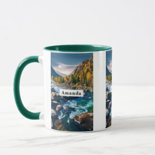 River and Mountains Scenic Photo Mug
