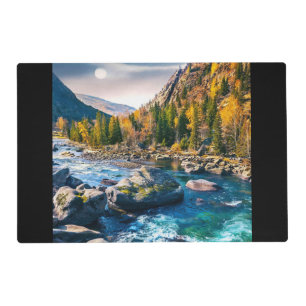 River and Mountains Scenic Photo Placemat