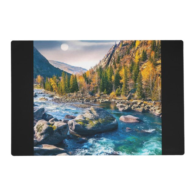 River and Mountains Scenic Photo Placemat (Front)