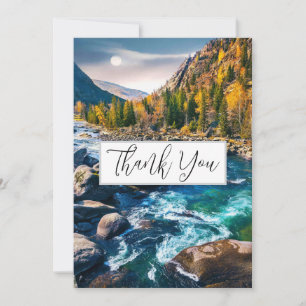 River and Mountains Scenic Photo Thank You Card