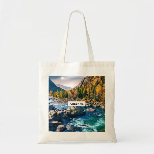 River and Mountains Scenic Photo Tote Bag (Front)