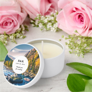 River and Mountains Scenic Photo Wedding Mini Candle Favors