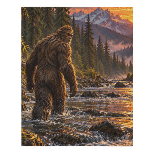 River at Dusk Bigfoot Faux Wrapped Canvas