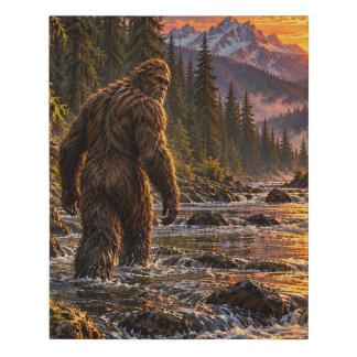 River at Dusk Bigfoot Faux Wrapped Canvas