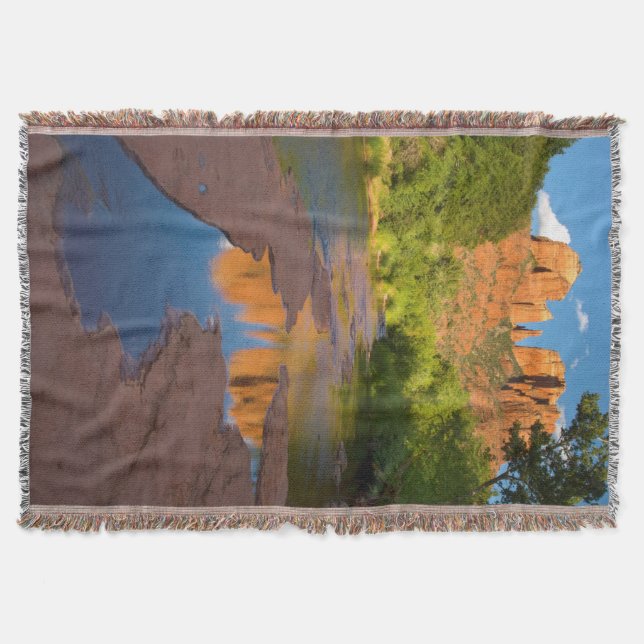 River at Red Rock Crossing, Arizona Throw Blanket (Front)