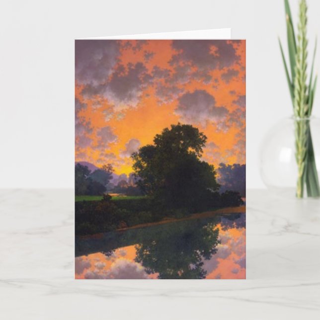 River at Scutney by Maxfield Parrish greeting card (Front)