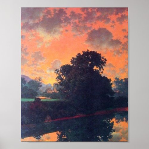 River At Scutney By Maxfield Parrish Poster