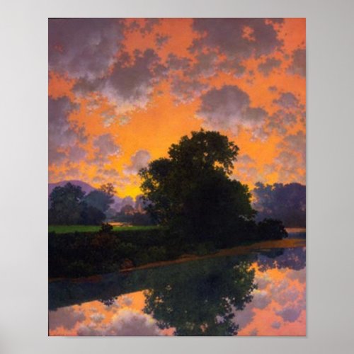 River at Scutney by Maxfield Parrish Poster