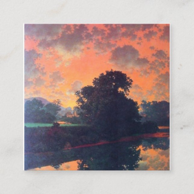 River At Scutney By Maxfield Parrish Square Business Card (Front)
