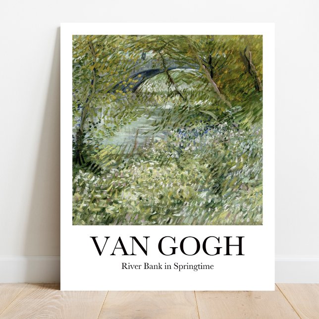 River Bank in Springtime by Vincent van Gogh Poster (Van Gogh's Vibrant Spring: Riverbank in Bloom! High-quality poster)