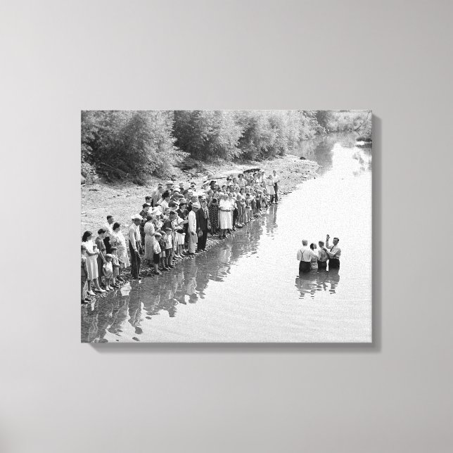 River Baptism, 1940 Canvas Print (Front)