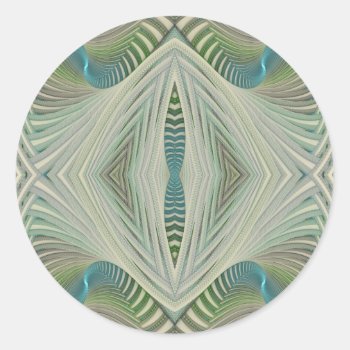 River Blue And Green Abstract Classic Round Sticker by skellorg at Zazzle
