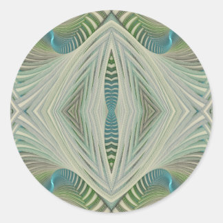 River Blue and Green Abstract Classic Round Sticker