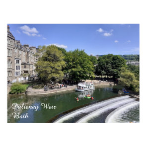 River Boat and Kayaking at Pulteney Weir, Bath Poster