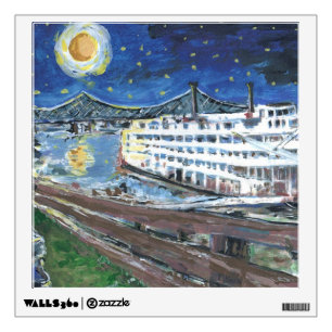 River Boat Print Wall Sticker