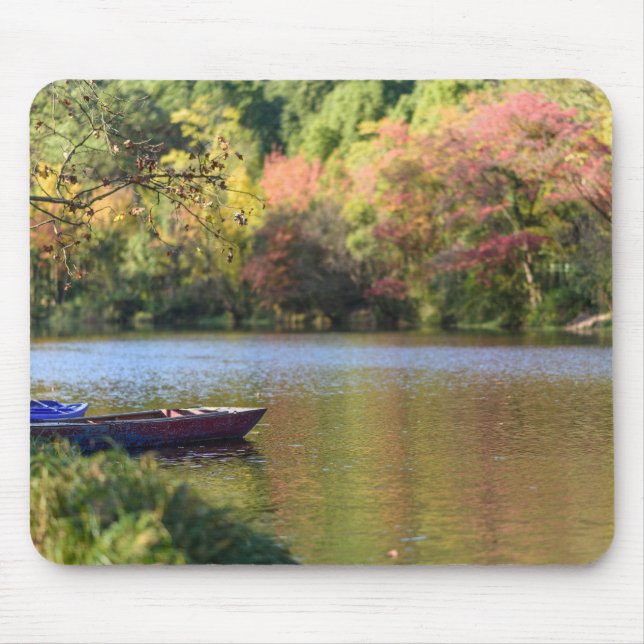 River, Boat, River bank Mouse Pad (Front)