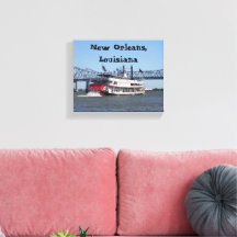 River Boat Wrapped Canvas Print