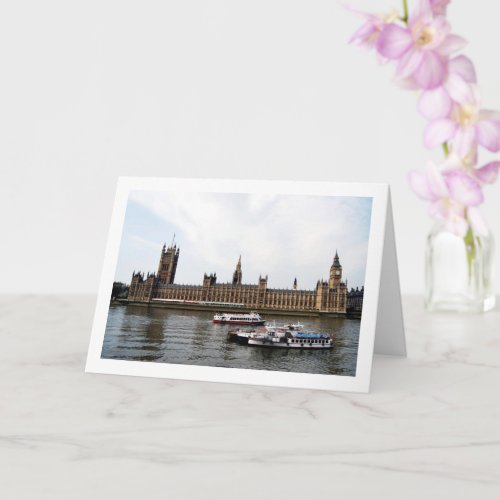 River Boats outside the Palace of Westminster Card