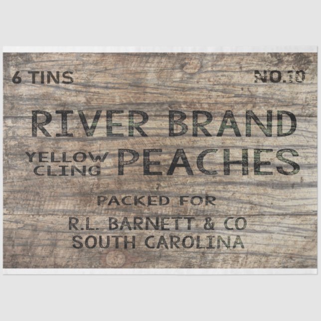 River Brand Peaches Decoupage Tissue Paper (Front)