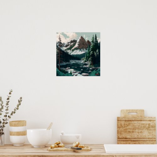 River by the Moutain Value Poster Paper 