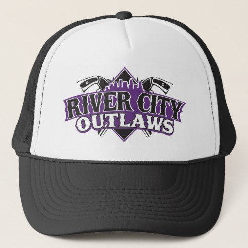 River City Outlaws Logo Black Trucker Hat Ball Cap