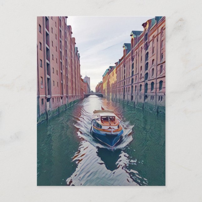 River cruise boat, Hamburg Postcard (Front)