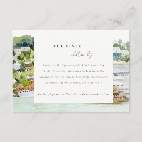 River Cruise Country Landscape Wedding Details Enclosure Card