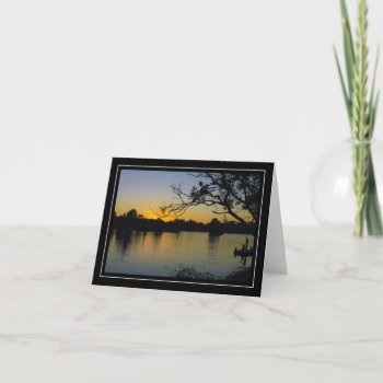 River Dock Sunset Note Card by LivingLife at Zazzle