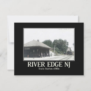 River Edge NJ Train Station 1910s Vintage Inspired Postcard