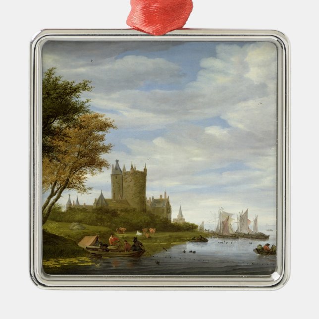 River Estuary with a castle Metal Ornament (Front)