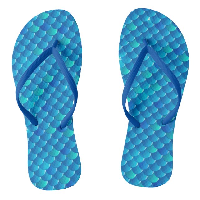 river fish scales flip flops (Footbed)