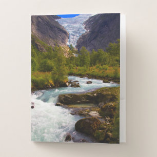 River Flowing From Briksdal Glacier Pocket Folder