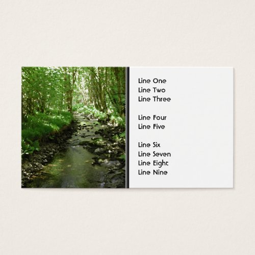River flowing through woodland. business card templates