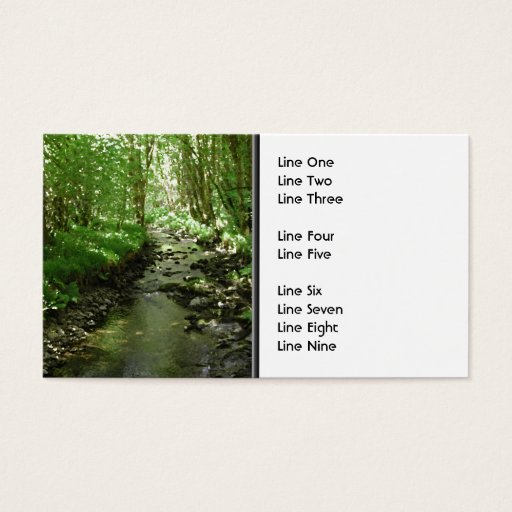 Customizable River flowing through woodland. business card templates