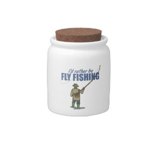 River Fly Fishing in Waders Candy Jar