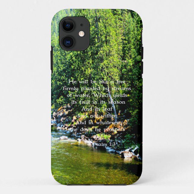 River Forest Christian Scripture Bible Verse Case-Mate iPhone Case (Back)
