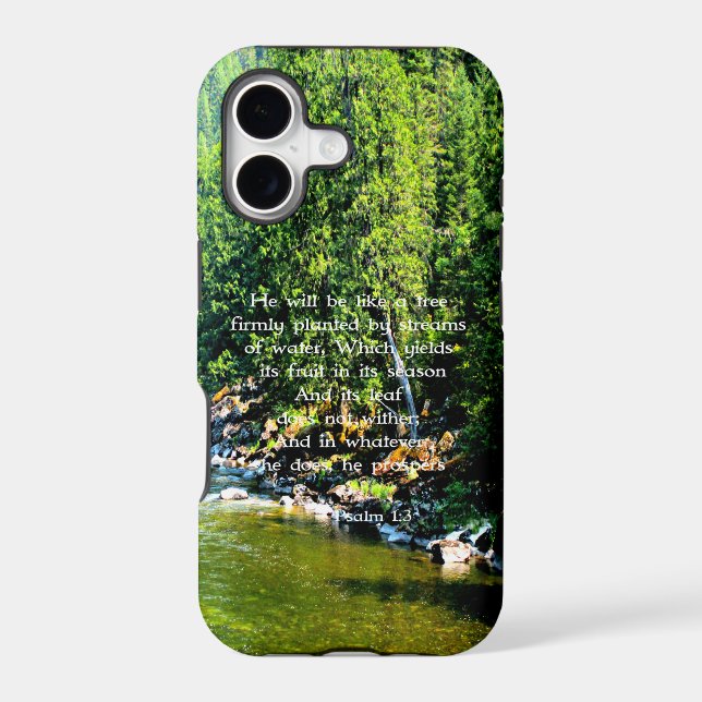 River Forest Christian Scripture Bible Verse Iphone Case (Back)